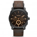 ساعة فوسيل ماشين بنية للرجال بسوار من الجلد - FS4656